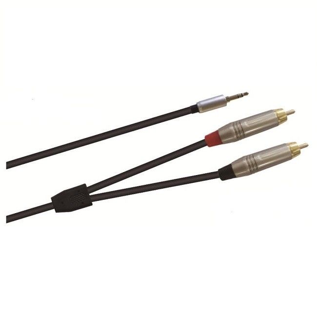 3.5mm αρσενικό προς διπλό RCA αρσενικό Y καλώδιο ήχου μαύρο Διαφορετικό μήκος καλωδίου