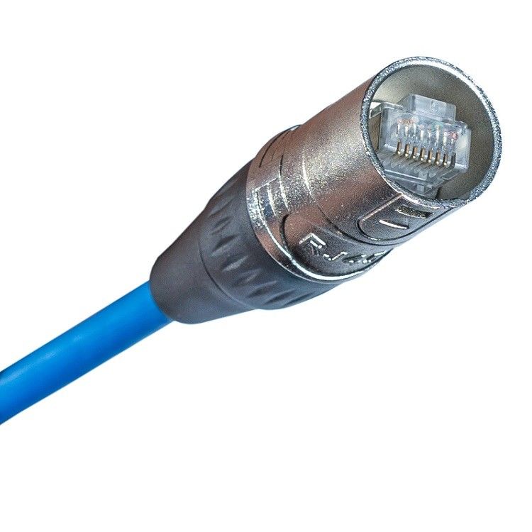 Καλώδιο Ethernet δεδομένων CAT RJ45 Καλώδιο σύνδεσης RJ45 με σύνδεσμο EtherCON Ακρυβόμενο μπλε χρώμα