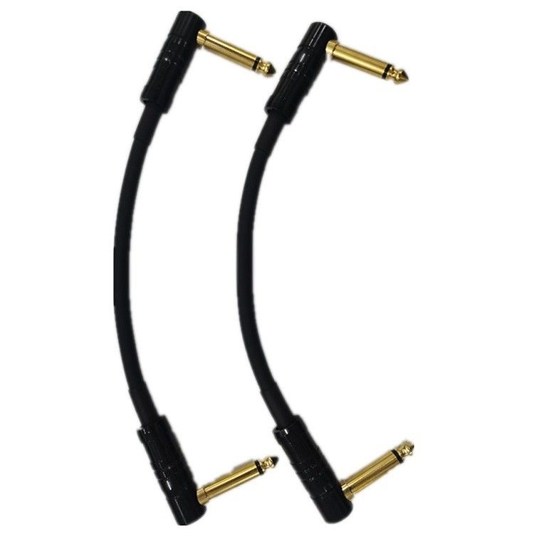 0.6ft Patch Cable Cord 2 Pcs Pack 6.35mm Angle Plug Instrument Cable για την επιφάνεια πεδίου