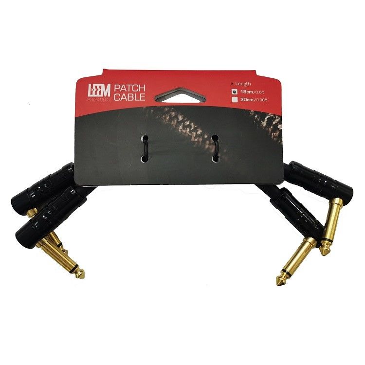0.6ft Patch Cable Cord 2 Pcs Pack 6.35mm Angle Plug Instrument Cable για την επιφάνεια πεδίου