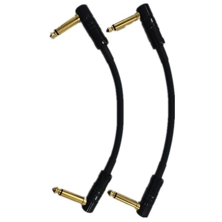 Μικρά καλώδια για πακέτα κιθάρας 2 PC Pack 6.35mm Angle Plug Guitar Pedal Instrument Cable