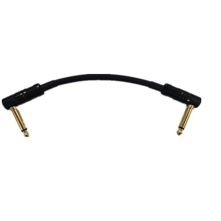 Ελικοειδής προστατευμένο 2 PC Pack 6.35mm Angle Plug Πεντάλμπορντ Patch καλώδια καλώδιο όργανο
