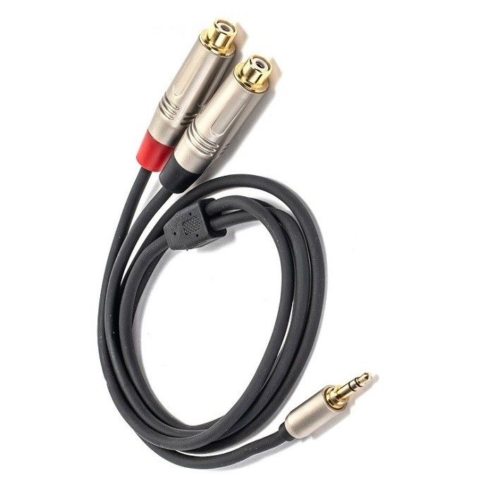 Ακουστικό καλώδιο διαίρεσης 3,5 mm Stereo προς διπλό RCA για μίξερ ομιλητών